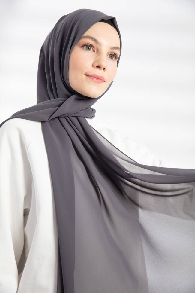 Chiffon Anthracite Hijab - 2