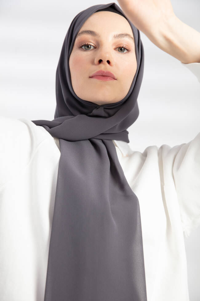 Chiffon Anthracite Hijab - 3