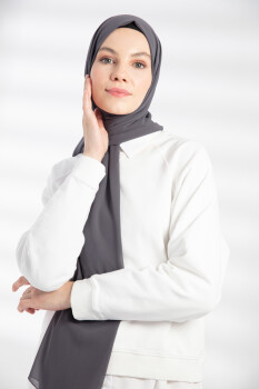 Chiffon Anthracite Hijab - 4