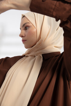 Chiffon Beige Hijab - 2