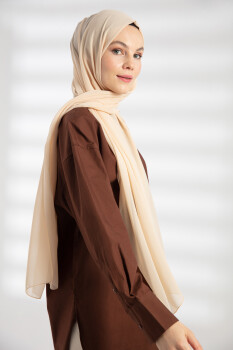 Chiffon Beige Hijab - 4