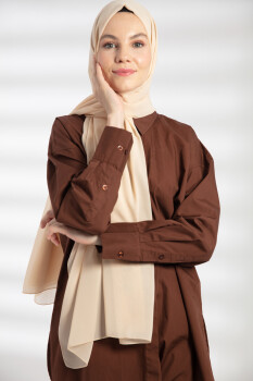 Chiffon Beige Hijab - 5