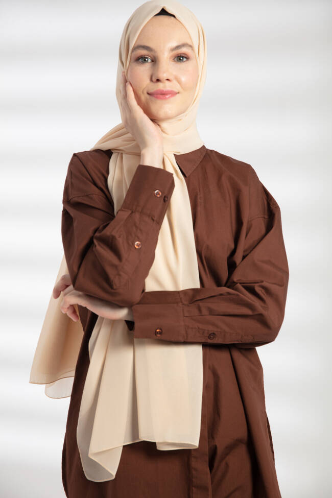 Chiffon Beige Hijab - 5