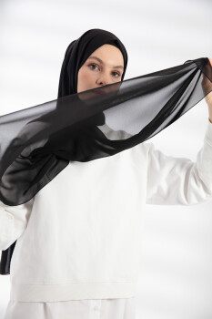 Chiffon Black Hijab - Pure Scarfs