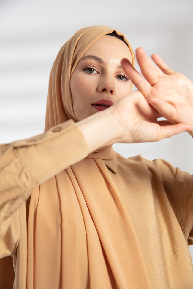 Chiffon Camel Hijab - 3