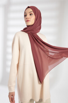 Chiffon Dried Rose Hijab - Pure Scarfs