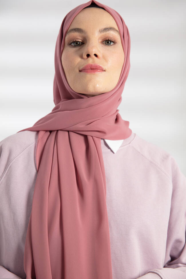 Chiffon Dusty Rose Hijab - 3