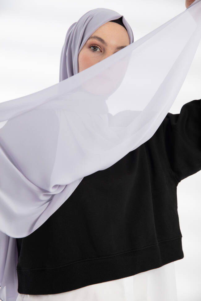 Chiffon Gray Hijab - 1