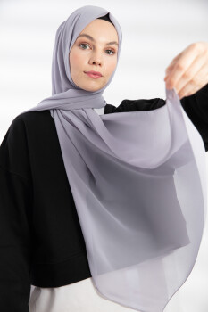 Chiffon Gray Hijab - 2
