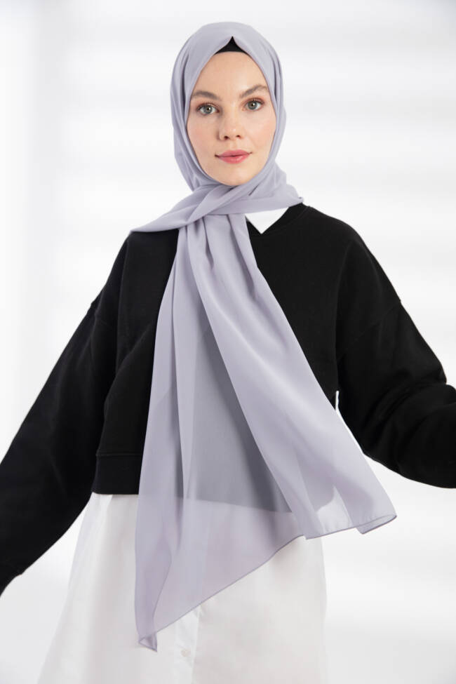 Chiffon Gray Hijab - 5