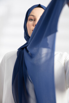 Chiffon Indigo Hijab - Pure Scarfs