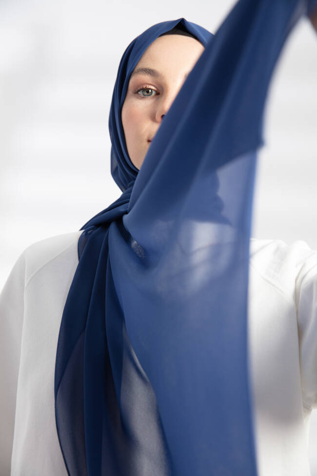 Chiffon Indigo Hijab - 1
