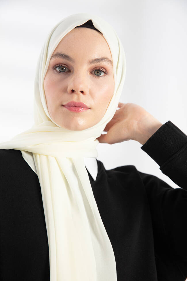 Chiffon Ivory Hijab - 3
