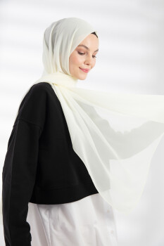 Chiffon Ivory Hijab - 4
