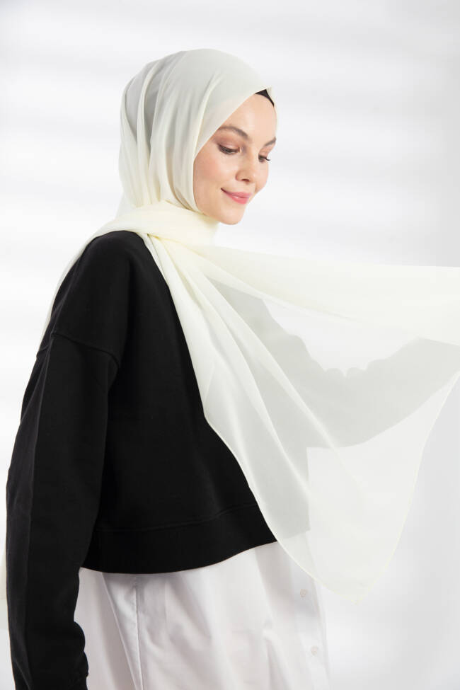 Chiffon Ivory Hijab - 4