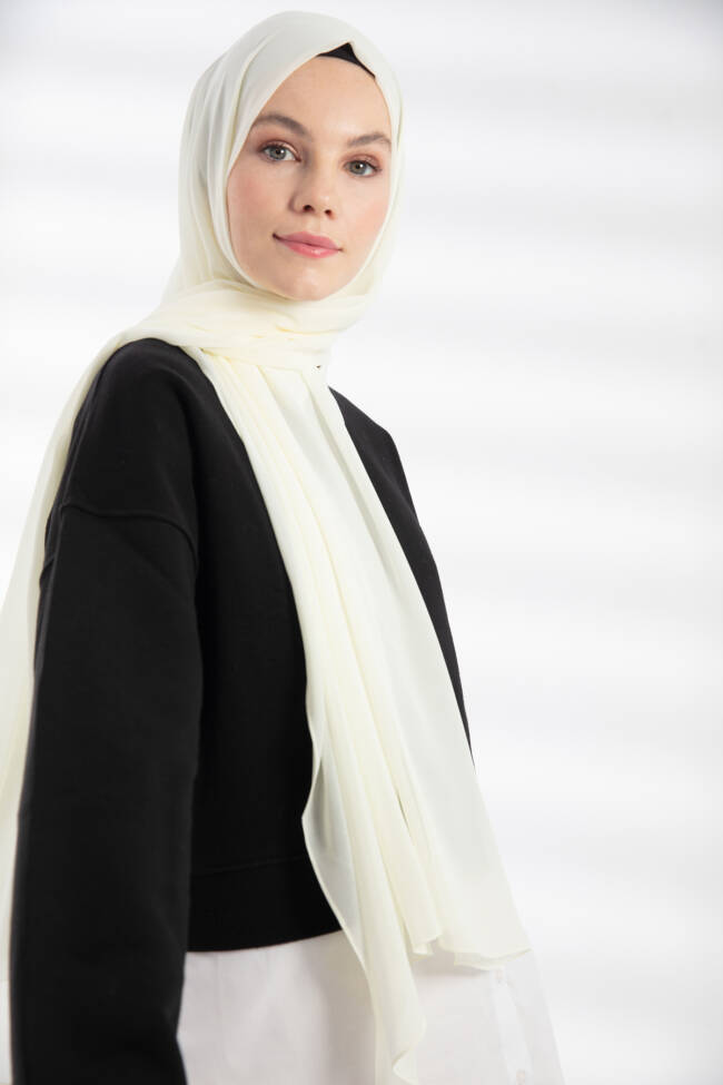 Chiffon Ivory Hijab - 5