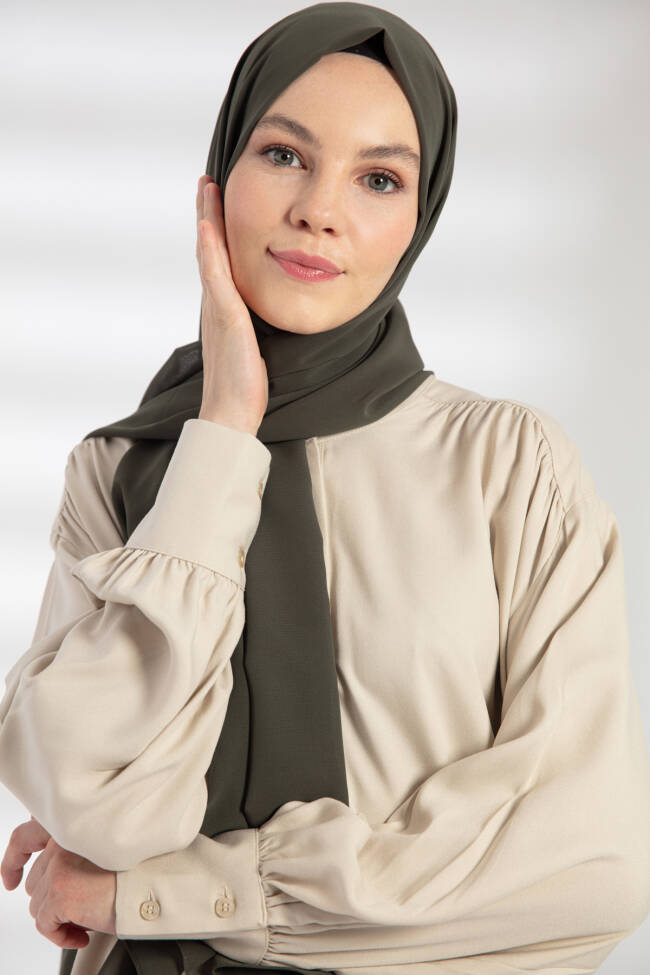 Chiffon Khaki Hijab - 4