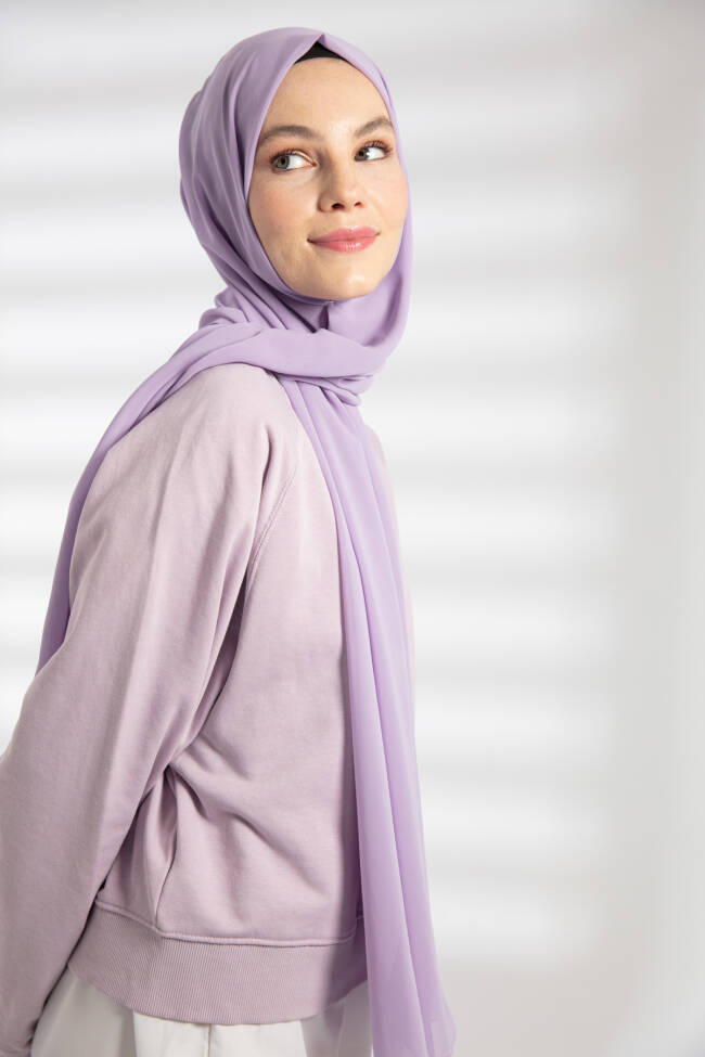 Chiffon Lilac Hijab - 4
