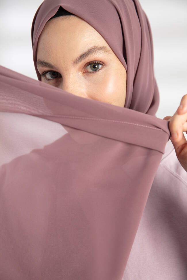 Chiffon Lilac Mink Hijab - 1