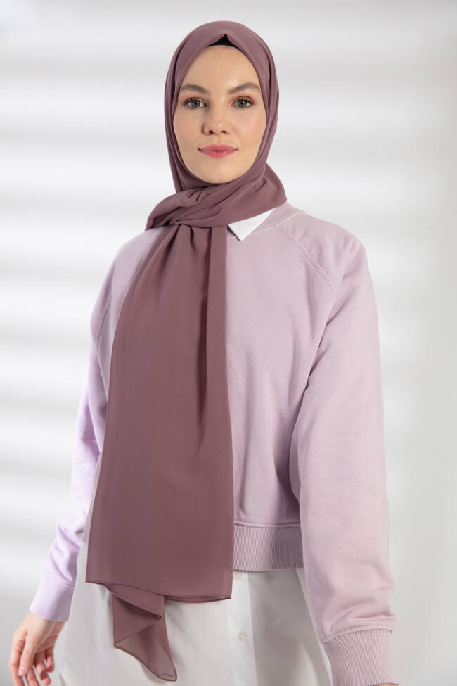 Chiffon Lilac Mink Hijab - 5