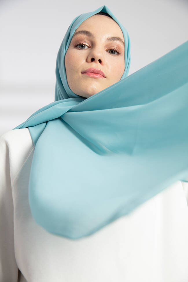 Chiffon Mint Green Hijab - 1
