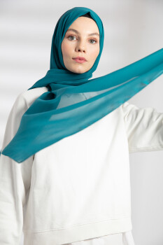 Chiffon Petrol Blue Hijab - 2