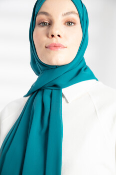 Chiffon Petrol Blue Hijab - 4