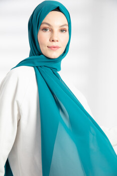 Chiffon Petrol Blue Hijab - 5