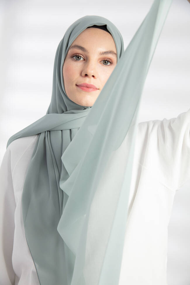 Chiffon Soft Sage Hijab - 1