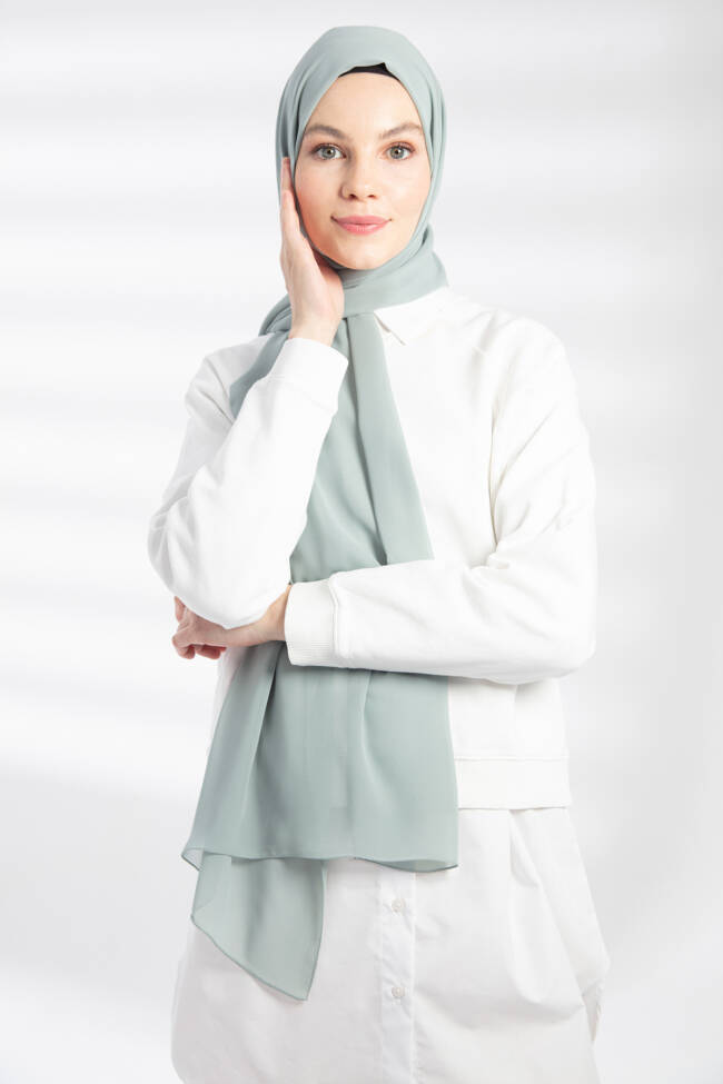 Chiffon Soft Sage Hijab - 5
