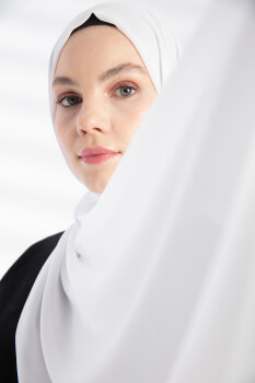 Chiffon White Hijab - Pure Scarfs