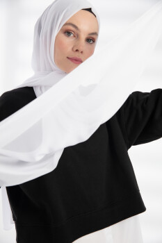 Chiffon White Hijab - 2