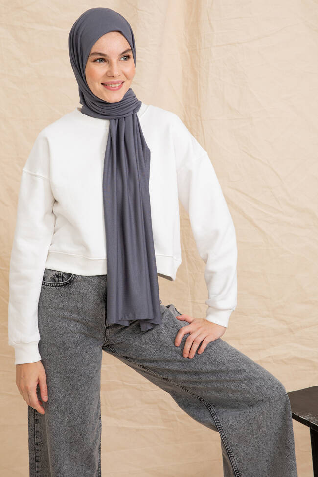 Jersey Anthracite Hijab - 4