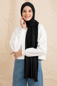 Jersey Black Hijab - Pure Scarfs