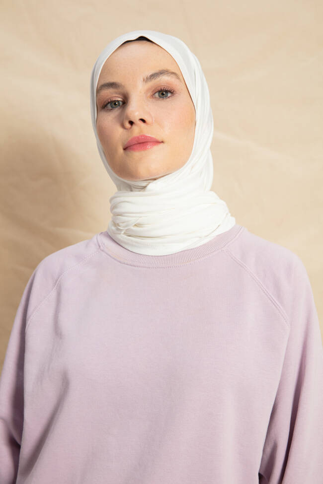 Jersey Ecru Hijab - 2