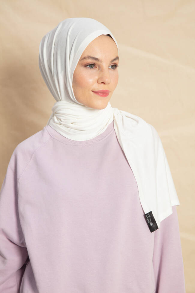 Jersey Ecru Hijab - 5