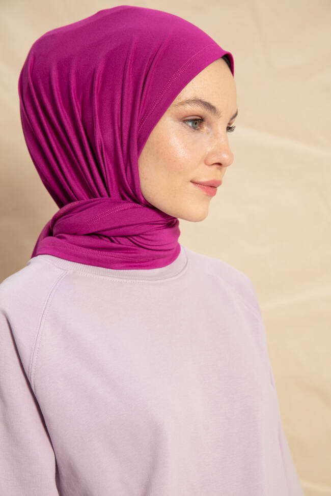 Jersey Fuchsia Hijab - 3
