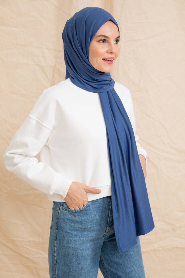 Jersey Indigo Hijab - 4