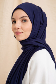 Jersey Navy Blue Hijab - 2