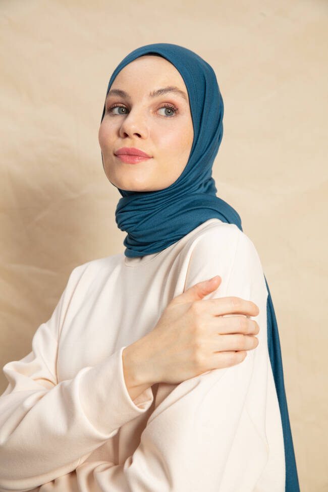 Jersey Petrol Blue Hijab - 2