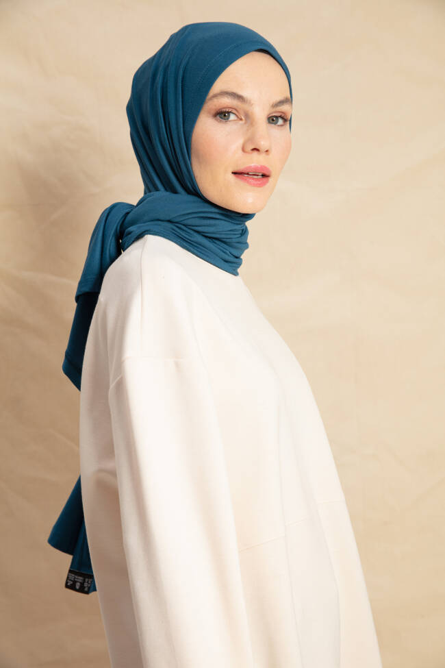Jersey Petrol Blue Hijab - 4