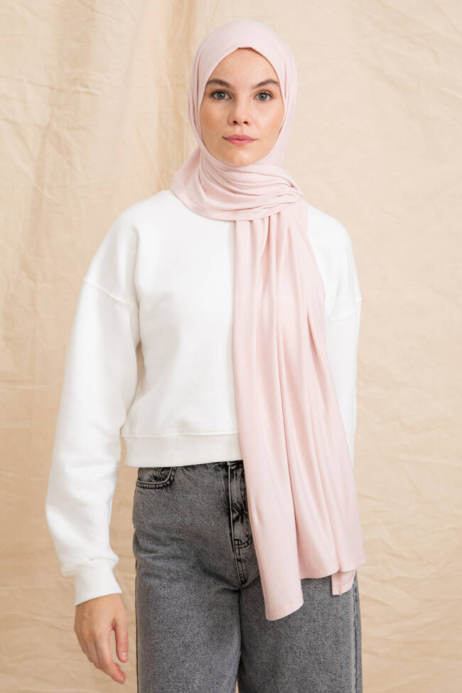 Jersey Powder Pink Hijab - 1