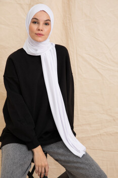 Jersey White Hijab - Pure Scarfs
