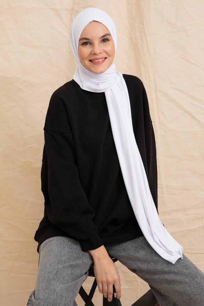 Jersey White Hijab - 2