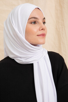 Jersey White Hijab - 4