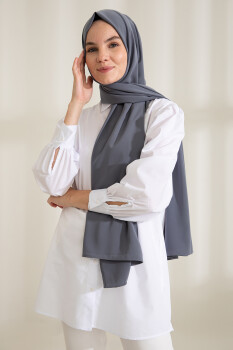 Medina Silk Anthracite Hijab - Pure Scarfs