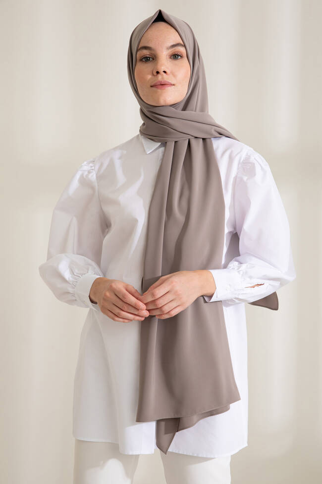 Medina Silk Anthracite Mink Hijab - 2