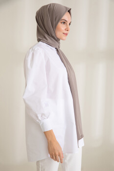 Medina Silk Anthracite Mink Hijab - 3