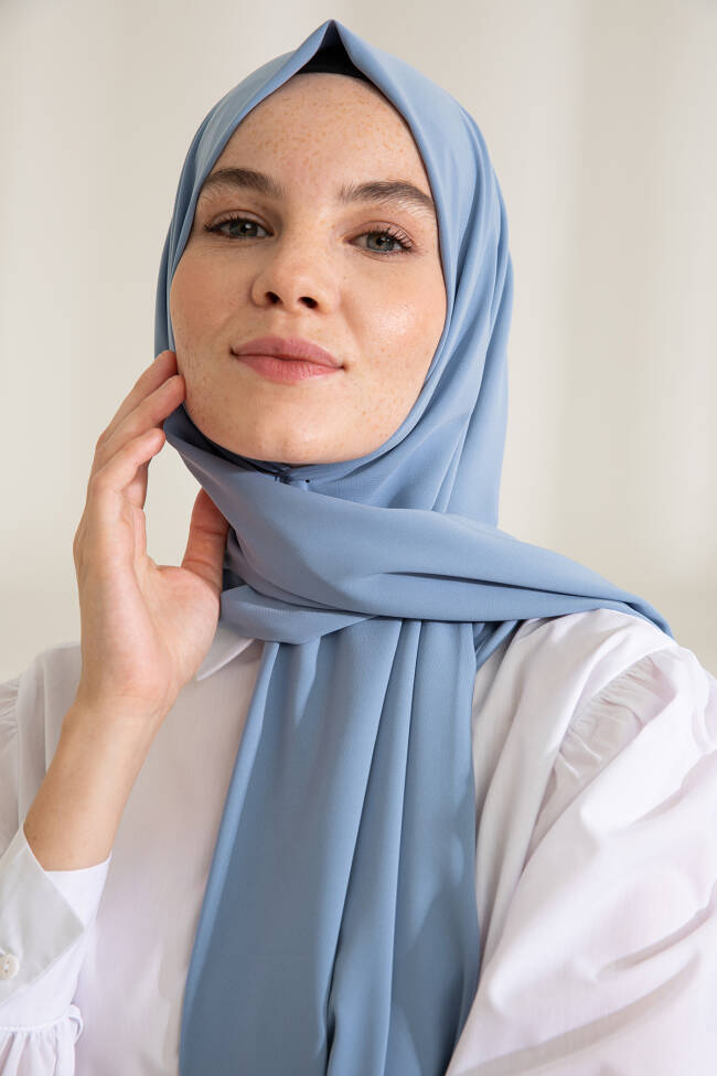 Medina Silk Baby Blue Hijab - 1