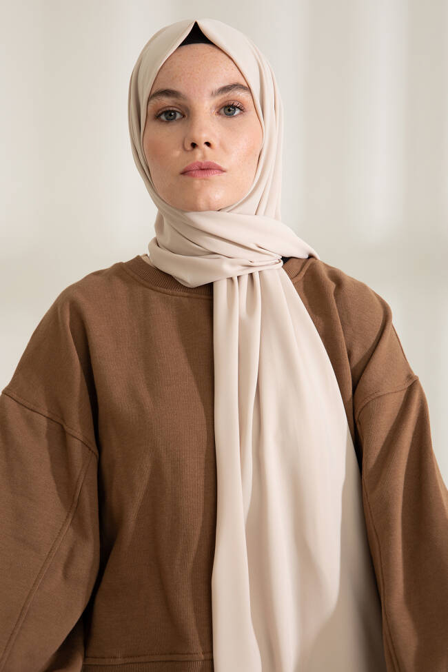 Medina Silk Beige Hijab - 1